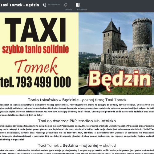 Taxi 24h dworzec w Będzinie