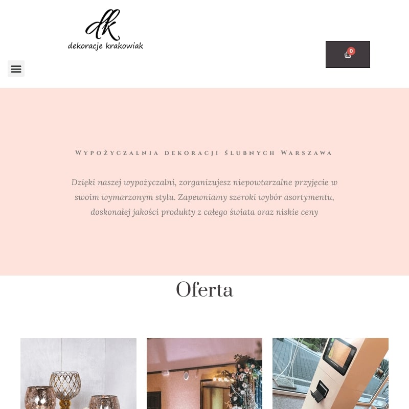 Wypożyczalnia dekoracji ślubnych