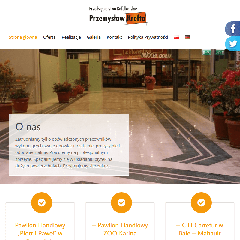 Układanie płytek w obiektach handlowych w Gdańsku